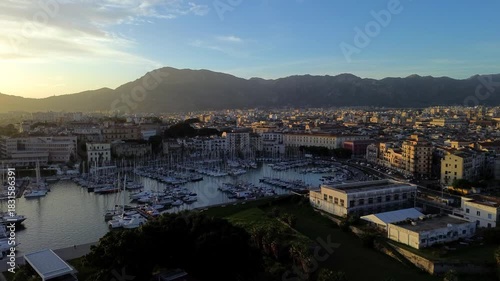 Palermo Harbour at Sunset in the Morning