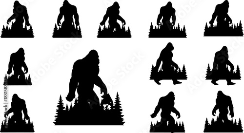 Bigfoot Silhouette Forest Bundle