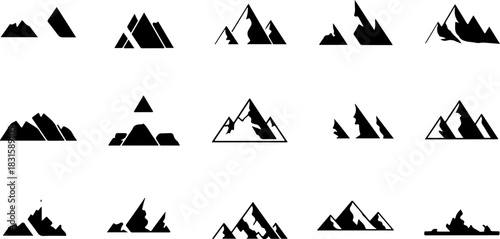 Free Download  Mountain And Camping Outdoor Wilderness Silhouettes Set - GFXLoad