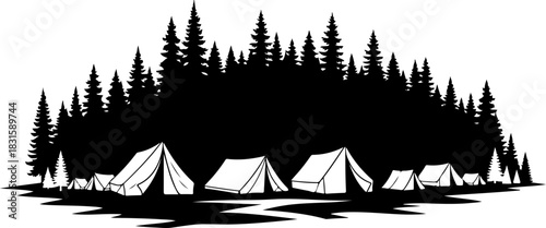 Douglas Fink Trail Forest Mountain Silhouette  