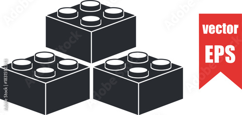 Commercial Business Office Building Silhouette, Corporate Headquarters and Administrative Center Graphic, Monochrome Architecture Vector, Retro Townscape and Tree Illustration.