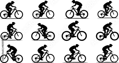 Bigfoot Silhouette Collection – Sasquatch Walking Forest Mountain Black Vector Set