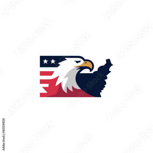American eagle and map logo