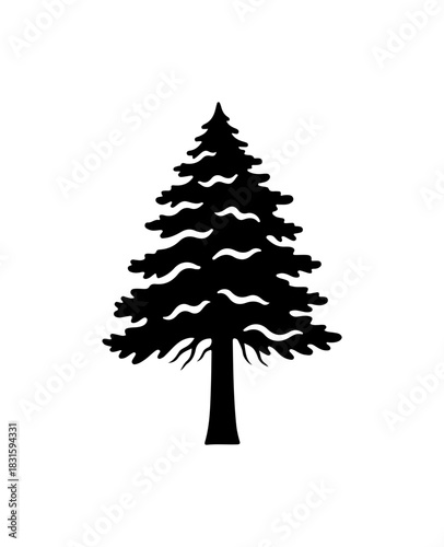 Elegant pine tree vector for holiday design and nature-inspired projects
