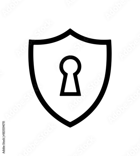 Secure shield protecting digital identity and privacy online, vector origin