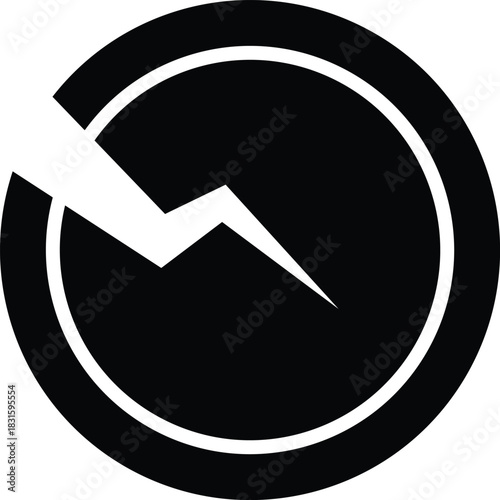 Broken Coin Silhouette. Black and White Icon Design Elements on Isolated White Background