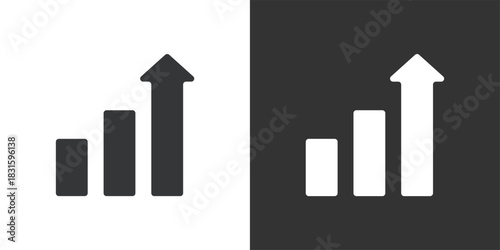 Bar Chart Increase icon. Solid glyph series icon