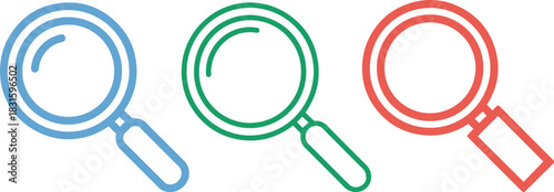 Three Colorful Magnifying Glasses for Search and Analysis