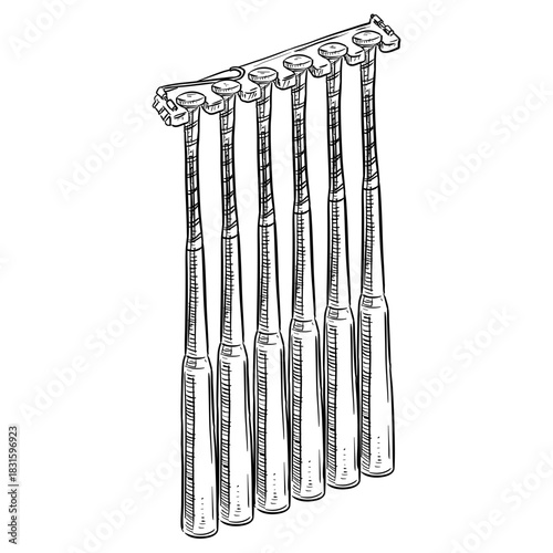 Baseball bat handdrawn illustration⁠
