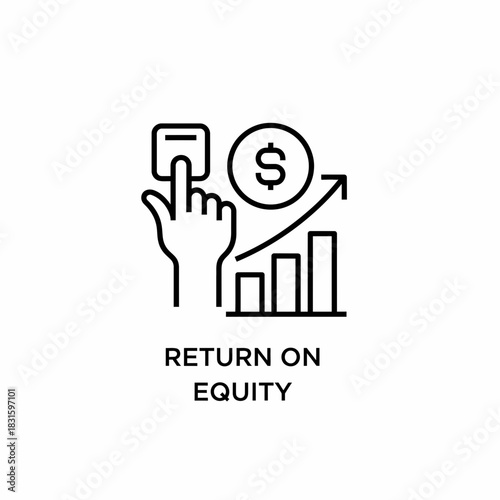 Return on Equity financial growth chart icon symbolizing investment success and business performance