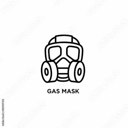 Gas mask icon representing protection from harmful substances or airborne pollutants in an illustration