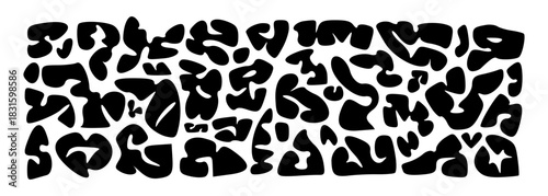 Irregular organic liquid fluid blob shape vector illustration set. Random various wave abstract irregular bubble curve fluid blob template for presentation design, flyer, isolated on white background