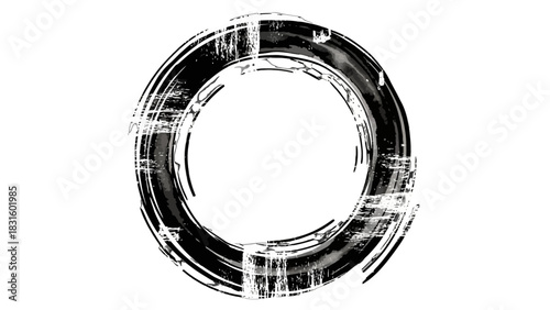A hand-drawn, imperfect black brushstroke circle on a white background, resembling a Zen Enso symbol.