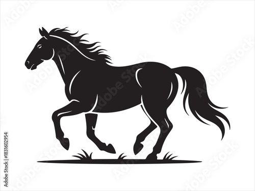 Running Horse Silhouette Vector Illustration