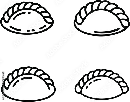 Empanadas or Dumplings Icons ,vector, illustration.