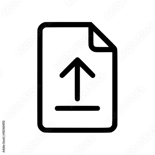 File Upload Icon – Flat Arrow Upload Document Symbol