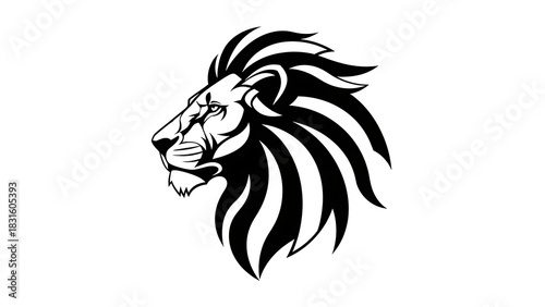 Wallpaper Mural Majestic Lion Head Vector Illustration with Bold Mane Design. Torontodigital.ca