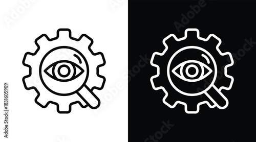 oversight Two-tone version in black and white background