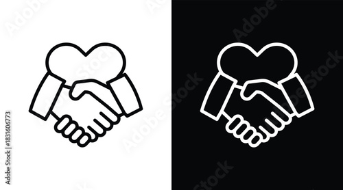 trust Two-tone version in black and white background