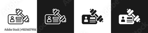 Gym Membership Line N Glyph Icon Style In White And Black Background