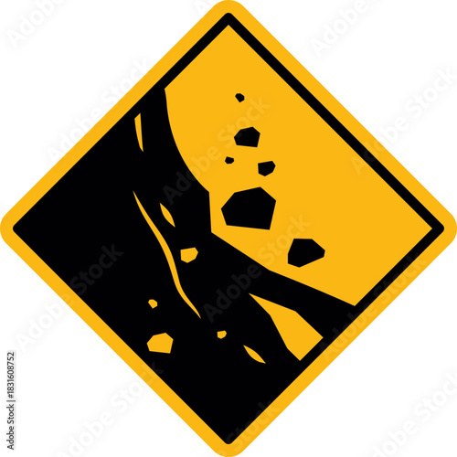 Warning Sign Icon Symbol Landslide