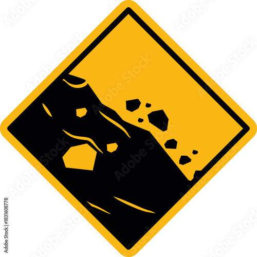 Warning Sign Icon Symbol Landslide