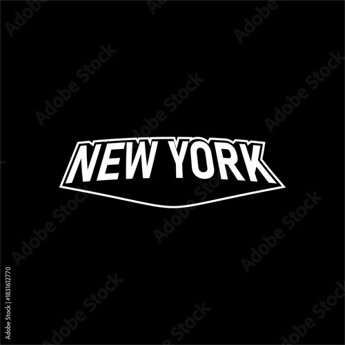 Illustration vector graphic typography of New York on black background. New york text vintage. Good for template background, t-shirt, banner, poster, etc. 