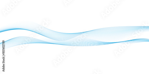 Abstract background with blue wavy lines.  Flowing line art design
