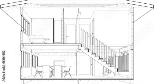 3D illustration of building structure
