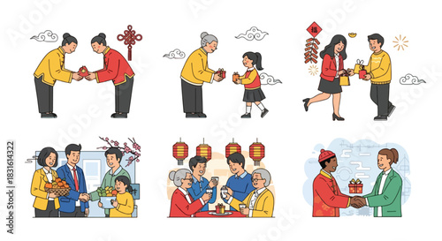 Chinese new year gift exchange family celebrations