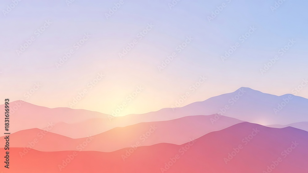 Fototapeta premium Minimal Sunrise Mountain Silhouette Abstract Collection