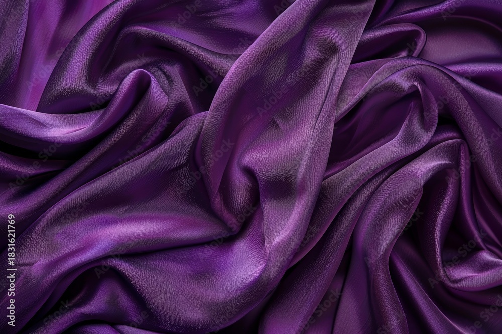 Obraz premium Smooth, elegant waves of purple silk fabric create a luxurious and textured background