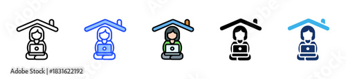 Remote Career Icon Collection With Multiple Styles