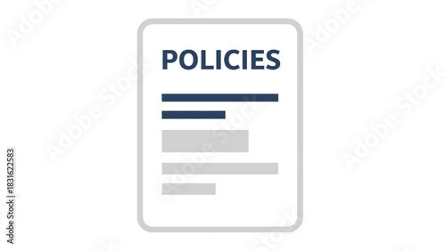 Document titled policies with abstract lines of text and bullet points on a white background