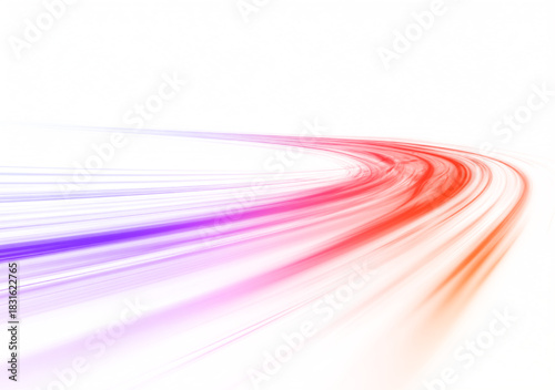 Long-exposure neon spirals in purple and red twist in dynamic arcs. Sparkling highlights simulate high-speed motion. Perfect abstract background for futuristic banners or tech visuals. PNG