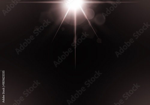 Rose Gold Flare Effect With Circle Bokeh on Black Background