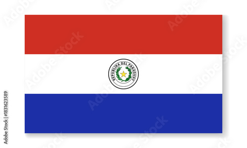 National flag of Paraguay in flat style. Vector flat illustration.