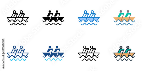 Water sports icon set multiple style vector collection. Editable Stroke

