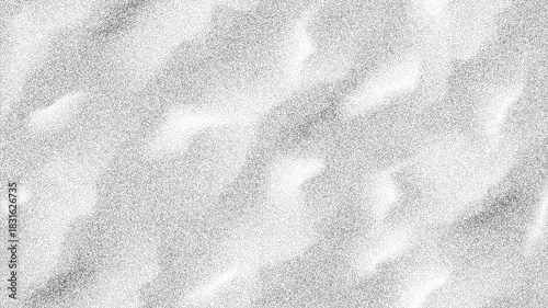 Abstract dotted grain gradient sand or snow desert texture. Top view on vector sand dunes or snowdrifts with trendy black stipple texture. Rough noisy sand or snow dotted background. Gritty pattern.