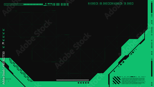 Abstract high tech horizontal background. Cyberpunk background. Modern futuristic background.
