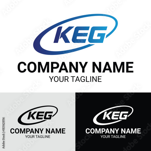 Keg company logo design with text placeholders and variations keg logo company name