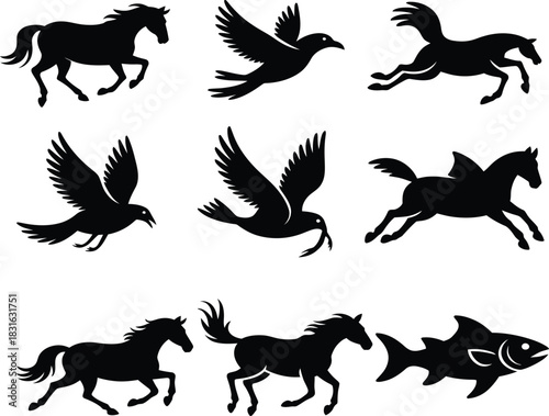 Silhouette animal collection