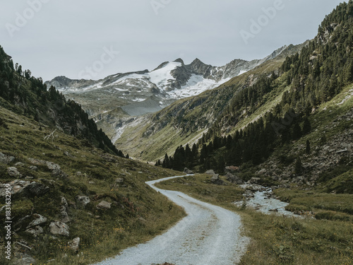 Mountain Path Leading to Zittauer Hütte in the Austrian Alps