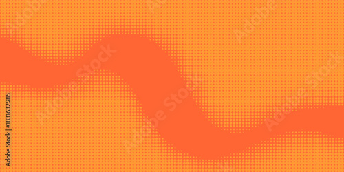 Modern orange pop art background with halftone dots in comic style, vector illustration EPS10