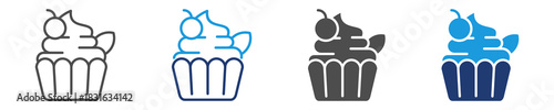 cupcake icon set multiple stryle