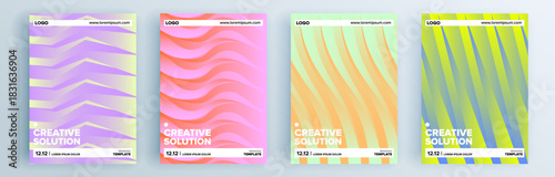 Modern abstract covers set, minimal covers design. Colorful geometric background, vector illustration.