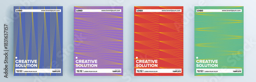 Modern abstract covers set, minimal covers design. Colorful geometric background, vector illustration.