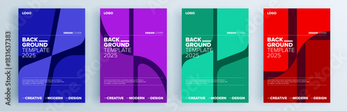 Modern abstract covers set, minimal covers design. Colorful geometric background, vector illustration.