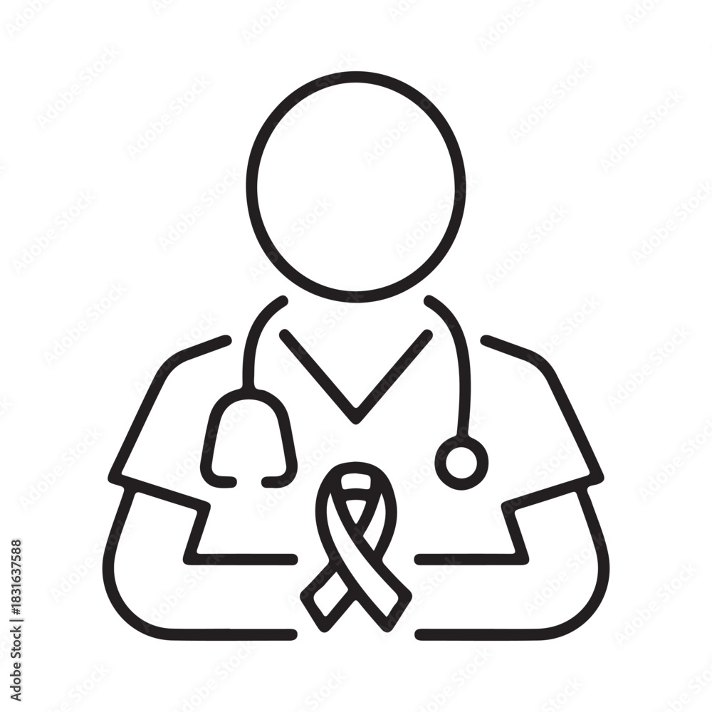 Fototapeta premium Doctor with awareness ribbon icon