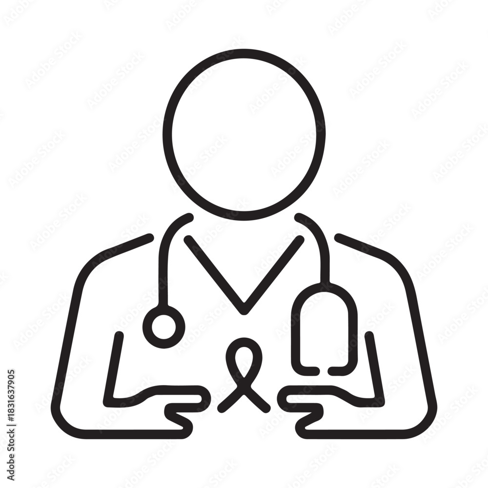 Fototapeta premium Doctor with awareness ribbon icon